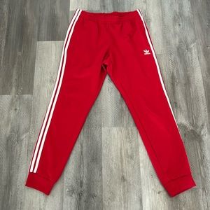 Red Adidas Joggers Men Large Excellent Condition